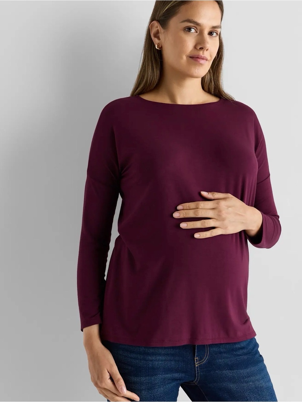 Quince Bamboo Jersey Maternity Long Sleeve Tee